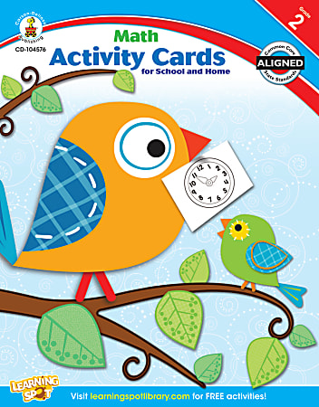 Carson-Dellosa Math Activity Cards for School and Home Workbook, Grade 2