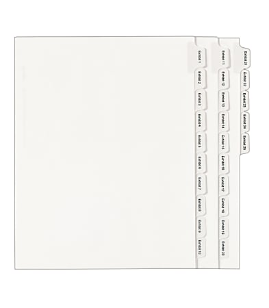 Avery® Allstate®-Style Collated Legal Exhibit Dividers, 8 1/2" x 11", White Dividers/White Tabs, EXHIBIT 1–25, Pack Of 25 Tabs