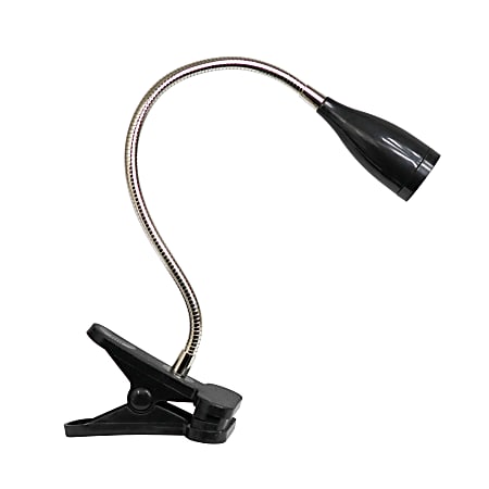 Simple Designs Flexible Gooseneck LED Clip Lamp, Adjustable, Black