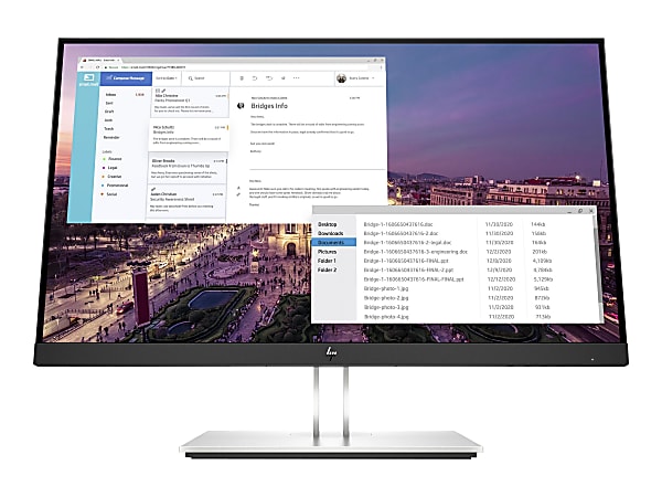 HP E23 G4 23" Class Full HD LCD Monitor - 16:9 - 23" Viewable - In-plane Switching (IPS) Technology - 1920 x 1080 - 250 Nit - 5 ms - HDMI - VGA - DisplayPort - USB Hub