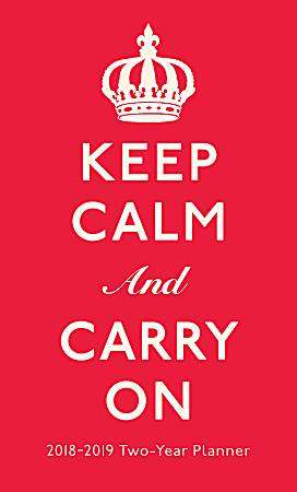Graphique de France 2-Year Monthly Academic Planner, 3 3/4" x 6", Keep Calm, August 2017 to December 2019