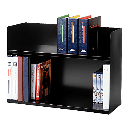 MMF Industries Steelmaster 2-Tier Book Rack, 20"H x 29 1/8"W x 10 3/8"D, Black