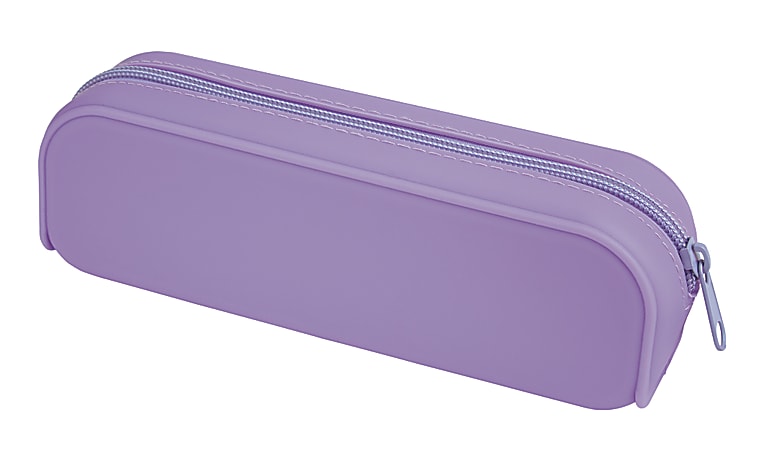 Divoga™ Tubular Silicone Pencil Pouch, 8"H x 2"W x 2 1/2"D, Purple