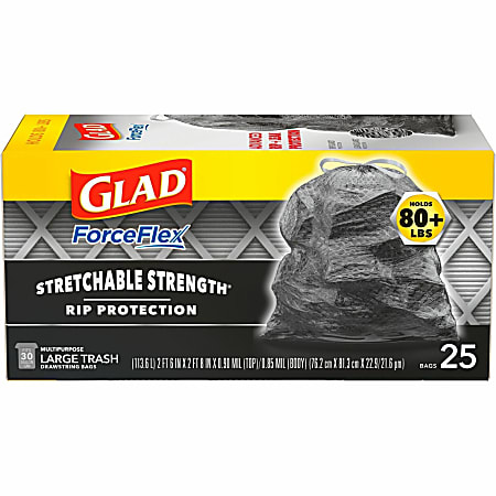 Glad® Tall Kitchen Protection Series Drawstring Trash Bags 13 Gallon Grey Tras 