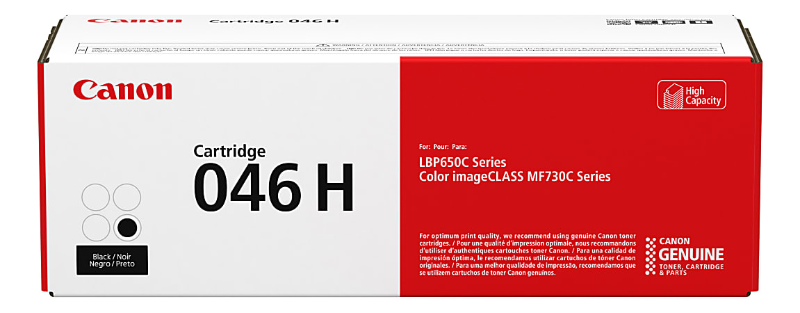 Canon® 046H High-Yield Black Toner Cartridge, 1254C001
