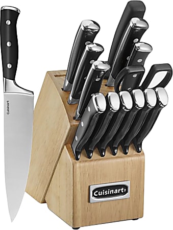 Cuisinart™ Triple Rivet Cutlery Block Set, 14-1/2" x 5-5/8", Set Of 15 Pieces