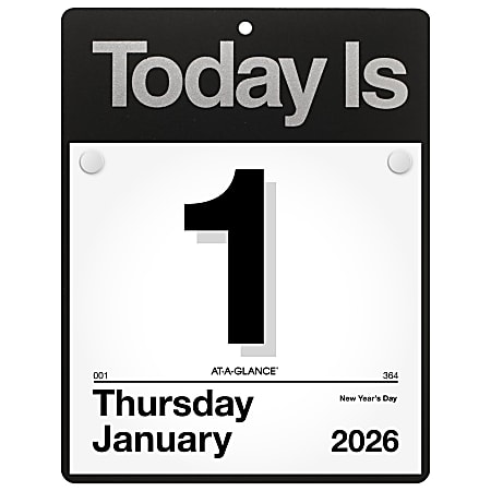 AT-A-GLANCE® 2026 "Today Is" Daily Wall Calendar, Large, 8 1/2" x 8"