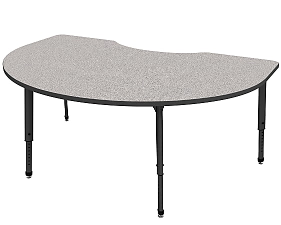 Marco Group Apex™ Series Adjustable Height Kidney Table, 30"H x 72"W x 48"D, Gray Nebula/Black