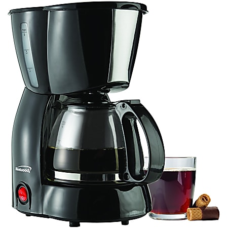 Brentwood TS 213BK 4 Cup Coffee Maker 650 W 4 Cups Multi serve Black  Tempered Glass Body - Office Depot