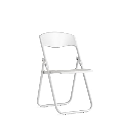 Flash Furniture HERCULES Series Plastic Folding Chair With Built-in Ganging Brackets, White