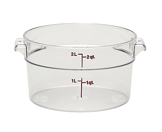 Cambro Camwear 2-Quart Round Storage Containers, Clear, Set