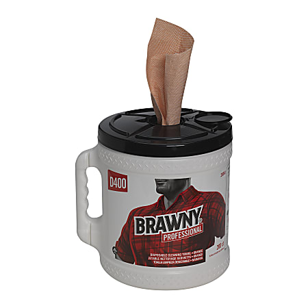 Brawny Professional D400 Disposable Cleaning Towels, Canister Of 200