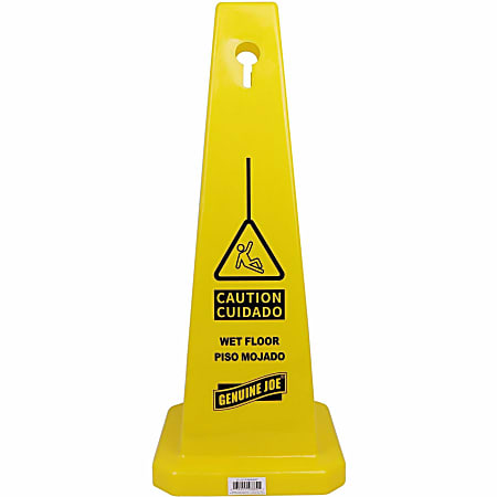 Genuine Joe Bright 4-sided Caution Safety Cone - 1 Each - English, Spanish - 10 Genuine Joe Bright 4-sided Caution Safety Cone - 1 Each - English, Spanish - 10