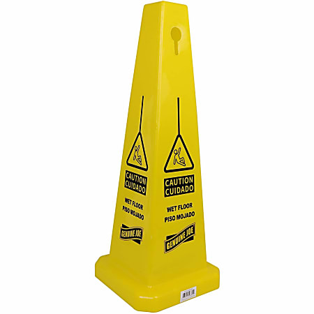 Genuine Joe Bright 4-sided Caution Safety Cone - 1 Each - English, Spanish - 10 Genuine Joe Bright 4-sided Caution Safety Cone - 1 Each - English, Spanish - 10