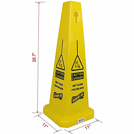 Genuine Joe Bright 4-sided Caution Safety Cone - 1 Each - English, Spanish - 10 Genuine Joe Bright 4-sided Caution Safety Cone - 1 Each - English, Spanish - 10