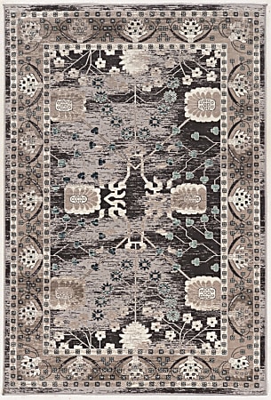 Linon Home Decor Products Paramount Area Rug, 90"H x 60"W, Zeigler, Gray/Charcoal