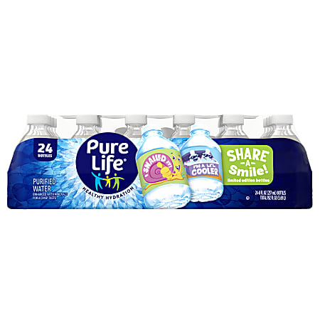 Pure Life Purified Water 8 Oz Case of 24 bottles - Office Depot
