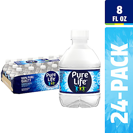 Pure Life Purified Water 8 Oz Case of 24 bottles - Office Depot