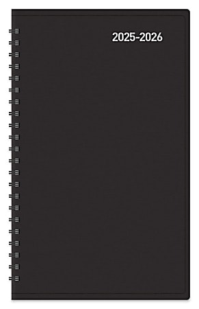 2025-2026 Office Depot® Brand 14-Month Daily Academic Planner, 5" x 8", 30% Recycled, Black, July 2025 To August 2026
