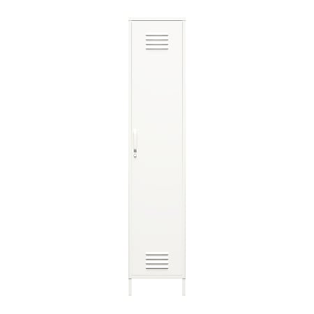 Ameriwood™ Home Mission District 4-Shelf Single Metal Locker Storage Cabinet, 72-13/16"H x 15"W x 15-3/4"D, White