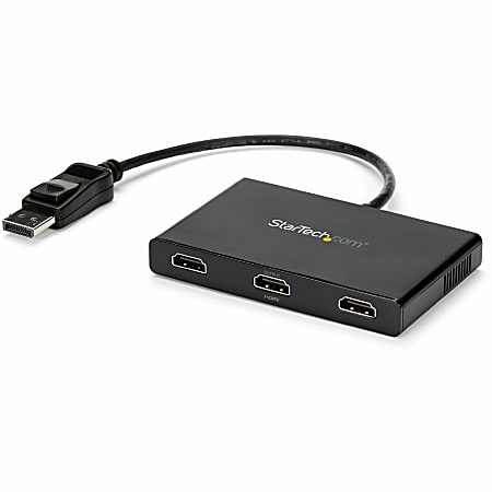 StarTech.com 3-Port Multi Monitor Adapter, DisplayPort to 3x