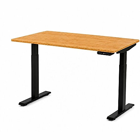 Rise Up&reg; Electric 48"W Standing Computer Desk, Natural/Silver