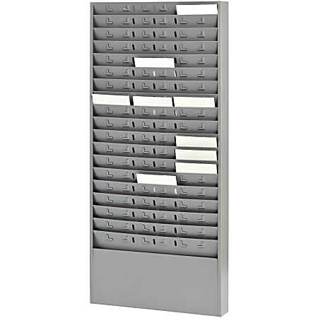 Sold as 1 Each 5 Pockets Steel Time Card Rack with Adjustable Dividers