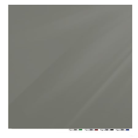 Ghent Aria Low Profile Glassboard, Magnetic, 48"H x 48"W, Square, Smoke