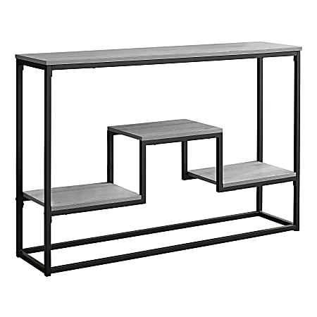 Monarch Specialties Lilian Console Accent Table, 31-3/4"H x 48"W x 12"D, Gray/Black