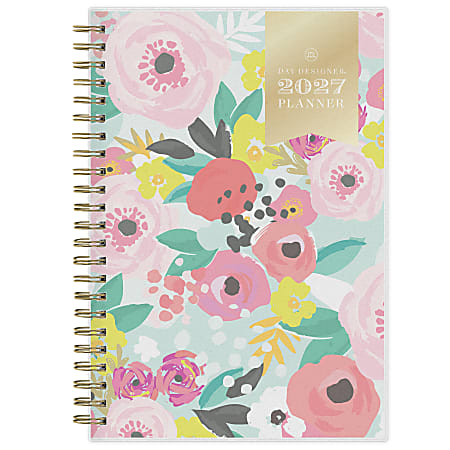 2027 Blue Sky Secret Garden Mint Weekly/Monthly Planning Calendar, 5x8, 0%, Frosted PP, Jan–Dec, RY27