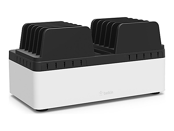 Belkin Store and Charge Go with Fixed Dividers (USB Compatible) - Wired - Computer, Tablet, Notebook, Smartphone, iPad, Chromebook, USB Device - 10 Slot - Charging Capability - USB - 10 x USB - Wall Mount, Desktop