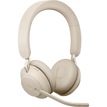 Jabra Evolve2 65 Headset - Stereo - USB Type C - Wireless - Bluetooth - Over-the-head - Binaural - Supra-aural - Beige