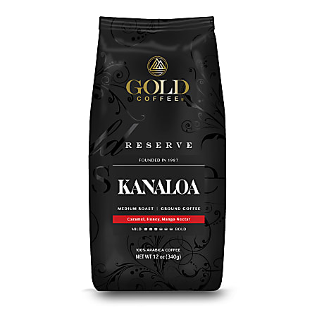 Gold Coffee Company Ground Kanaloa Blend, 12 Oz, Total Qty 4
