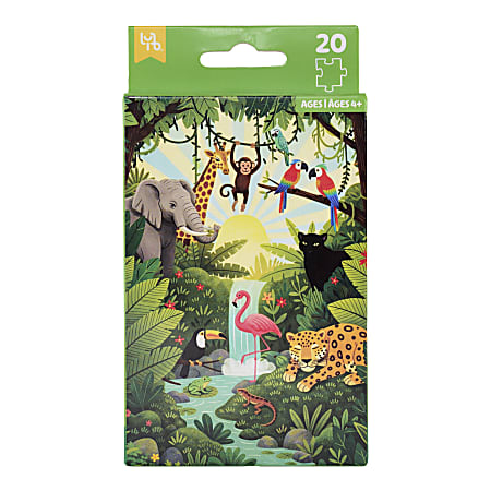 Little Yellow Bicycle 20-Piece Mini Puzzle, Jungle, 5" x 7", Total Qty 1