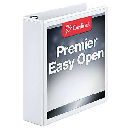 Cardinal® EasyOpen™ ClearVue™ Locking View 3-Ring Binder, 2" D-Rings, 52% Recycled, White