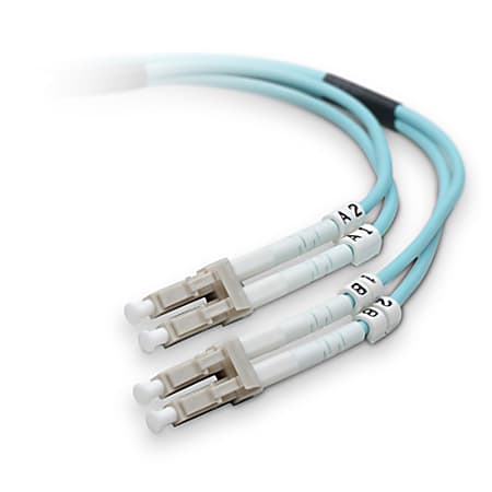 Belkin Fiber Optic Patch Cable - LC Male - LC Male - 65.62ft - Aqua