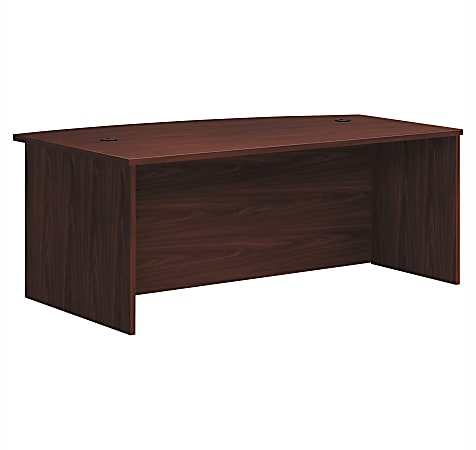 HON® Foundation Laminate Bowfront Desk Shell, 72" x 42", Mahogany