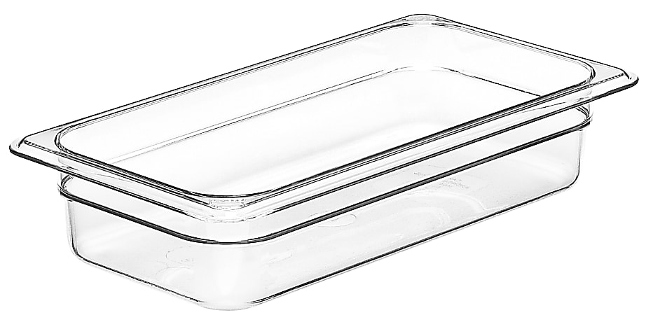 Cambro Camwear GN 1/3 Size 2" Food Pans, 2”H x 7”W 12-3/4”D, Clear, Set Of 6 Pans