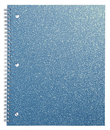 Glitter Notebook College 3 Prong 8.5 X 10.5 80 Sheets Perforated CHOOSE COLOR 