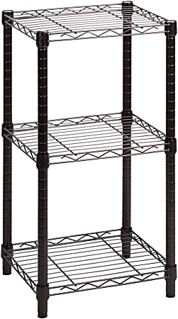 Honey-Can-Do Steel Small Adjustable Shelving Unit, 3-Tier, 30"H x 15"W x 14"D, Black