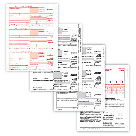 ComplyRight® 1099-NEC Tax Forms, 4-Part, 3-Up, Copies A/B/C,