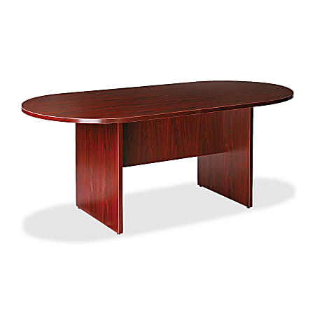 Lorell® Essentials Oval Conference Table, 72"W, Mahogany