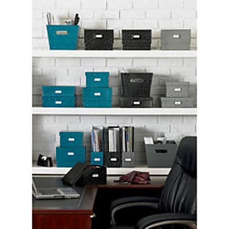 Realspace® Storage Embossed Paper Collection, Magazine File, 10 1/10"H x 3 5/8"W x 11 5/8"D, Black