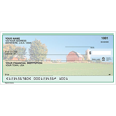 Custom Personal Single Checks, Majestic America, Box Of 60 Checks