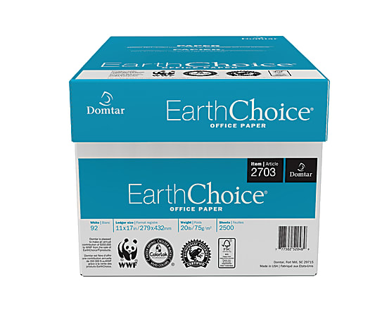 Domtar EarthChoice® Office Paper, Ledger Paper, 20 Lb, FSC Certified, 500 Sheets Per Ream, Case Of 5 Reams