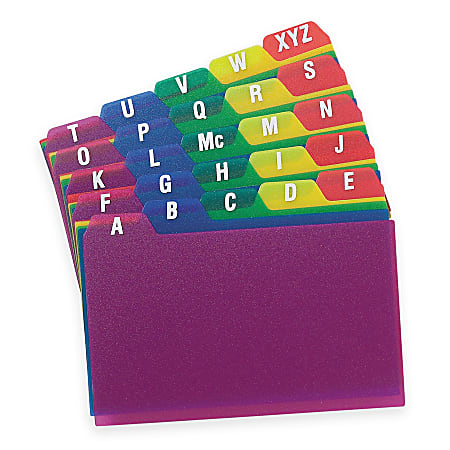 Oxford Poly Card Guides A Z 4 x 6 Assorted Colors - ODP