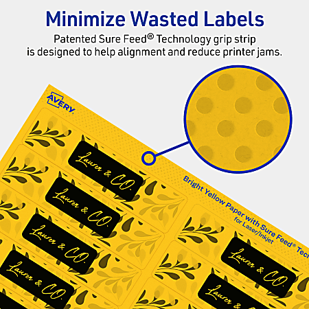 Avery Printable Labels With Sure Feed Technology 94202 BYP20 Rectangle