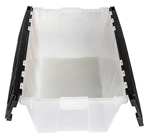 Incredible Solutions Commercial Flip-Top Storage Crate, 12 Gallon, Clear