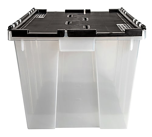 Office Depot Brand by GreenMade Instaview Storage Container With Latch  HandlesSnap Lids 45 Qt 16 12 x 15 34 x 21 12 Clear Pack Of 4 - Office Depot