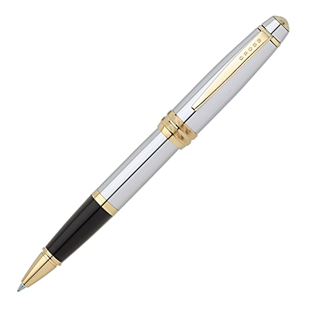 Cross® Bailey™ Selectip Rollerball Pen, Medium Point, 1.0 mm, Chrome Barrel, Black Ink